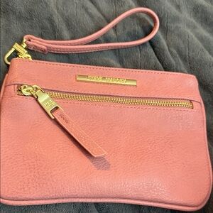 Steve Madden Blush Pink Wristlet with Gold Accents